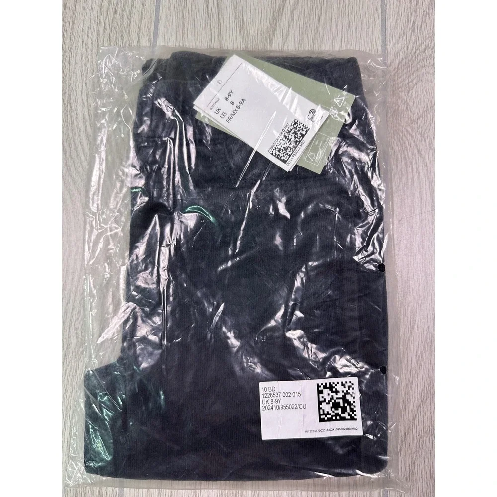 HM Kids‎ black Corduroy Pull On Leggings Adjustable Waist Size 8 8-9Y